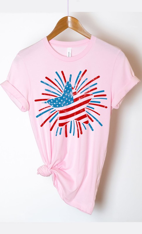 Retro Patriotic Star Graphic Tee T-Shirt