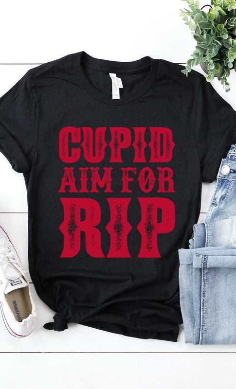 Cupid Aim For RIP Graphic Tee T-Shirt