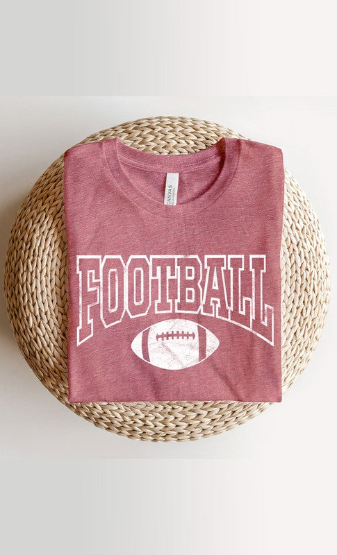 Distressed Football Graphic Tee T-Shirt