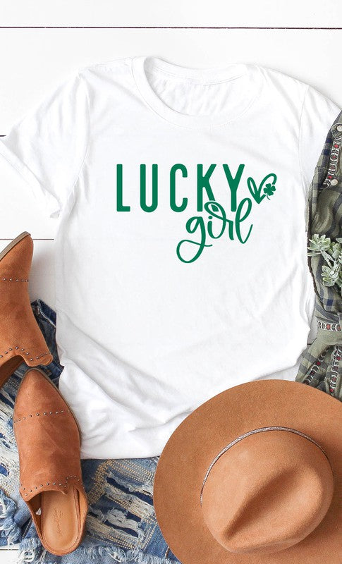 Lucky Girl Graphic Tee T-Shirt PLUS