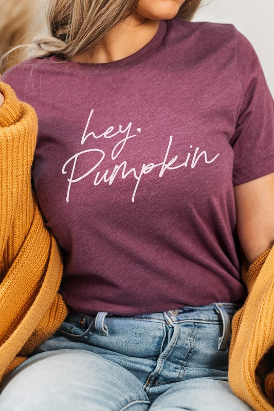 Hey Pumpkin Autumn Season PLUS SIZE Graphic Tee