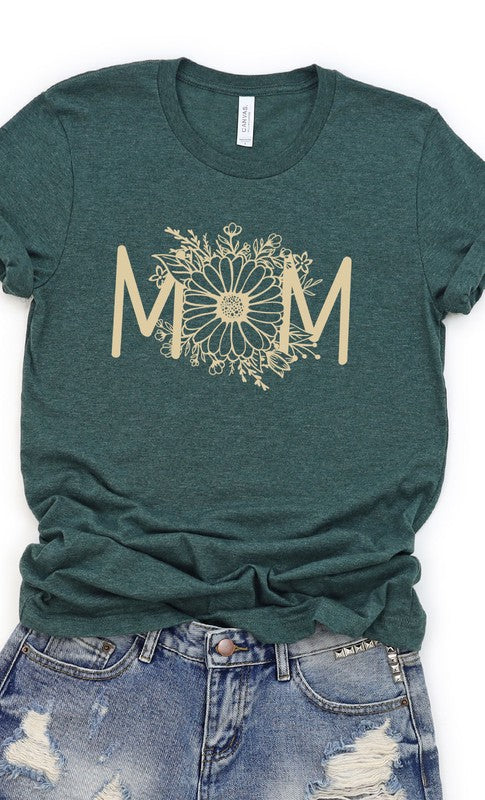 Boho Floral Mom Graphic Tee T-Shirt