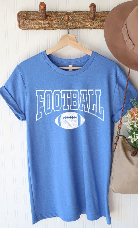 Distressed Football Graphic Tee T-Shirt