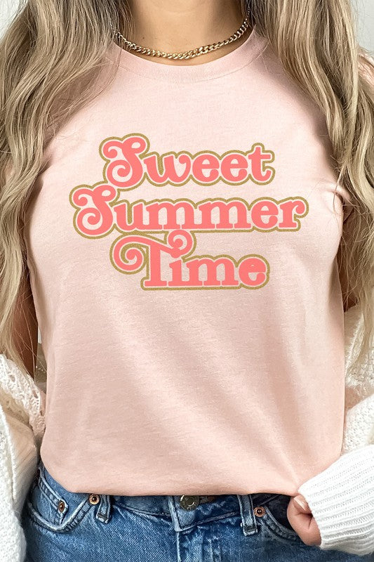 Retro Metallic Sweet Summer Time Graphic Tee T-Shirt