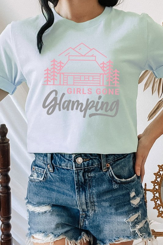 Girls Gone Glamping Girls Trip Cabin Graphic Tee T-Shirt