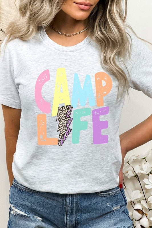 Camp Life Leopard Lightning Bolt Graphic Tee T-Shirt