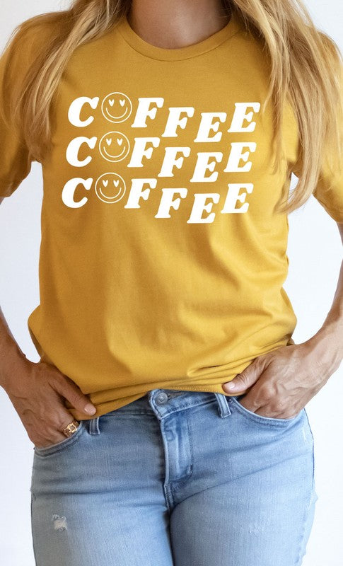 Smiley Coffee Graphic Tee T-Shirt