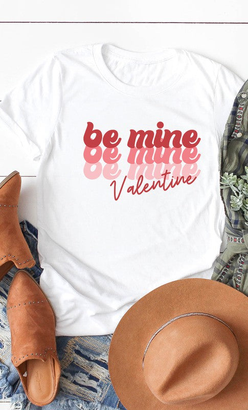 Retro Be Mine Valentine Graphic Tee T-Shirt PLUS