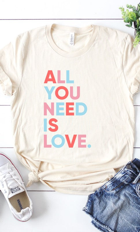 All You Need is Love Graphic Tee T-Shirt PLUS