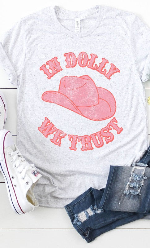 Retro In Dolly We Trust Hat Graphic Tee T-Shirt PLUS