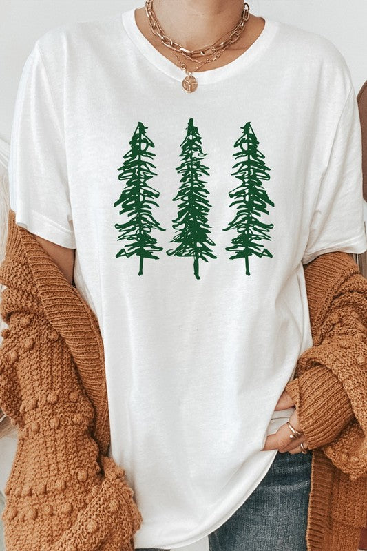 Forest Pine Trees Camping Graphic Tee T-Shirt