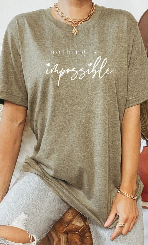 Nothing Is Impossible Heart Scribe Graphic Tee T-Shirt