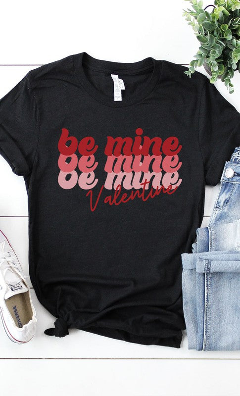 Retro Be Mine Valentine Graphic Tee T-Shirt PLUS