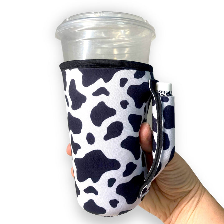 Black & White Cow 16oz PINT Glass / Medium Fountain Drinks and Hot Coffee Handlers™