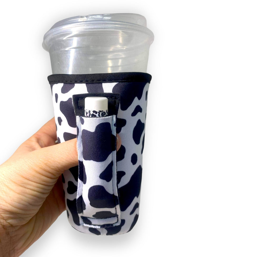 Black & White Cow 16oz PINT Glass / Medium Fountain Drinks and Hot Coffee Handlers™