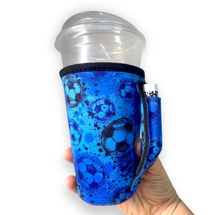 Blue Soccer 16oz PINT Glass / Medium Fountain Drinks and Hot Coffee Handlers™