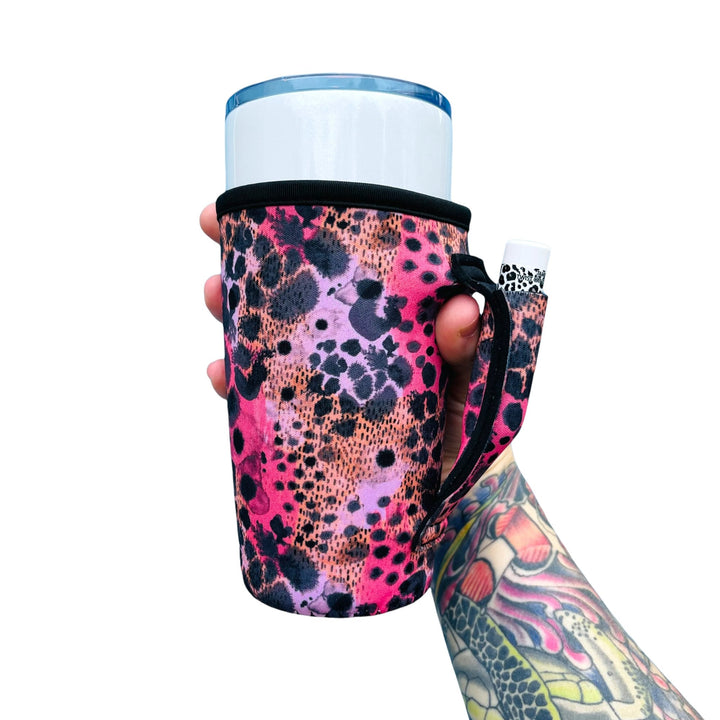 Blushing Leopard  20oz Large Coffee / Tea / Tumbler Handler™