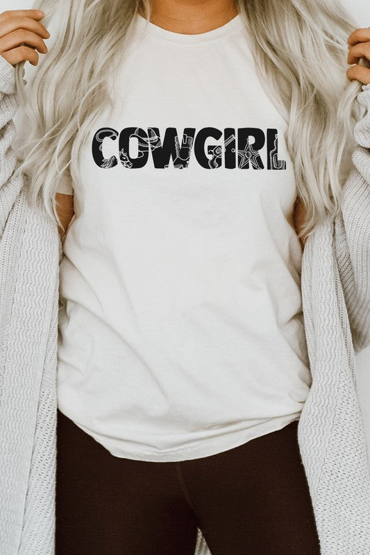 Cowgirl Horse Boots Sheriff Badge Graphic Tee