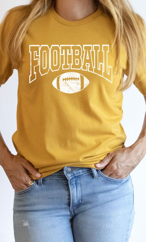 Distressed Football Graphic Tee T-Shirt