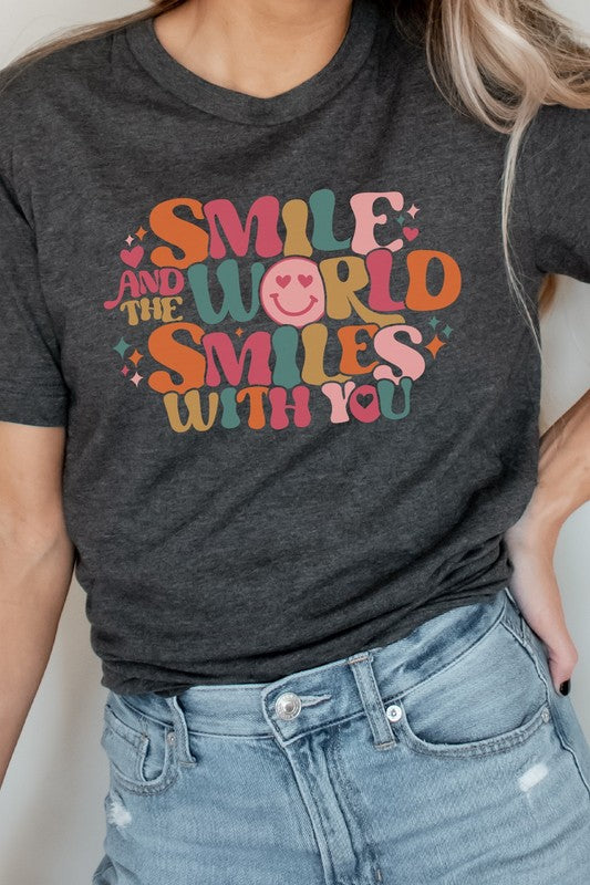 Smile And The World Smiles With You Graphic Tee T-Shirt