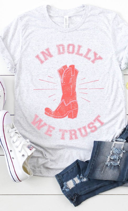 Retro In Dolly We Trust Boot Graphic Tee T-Shirt PLUS