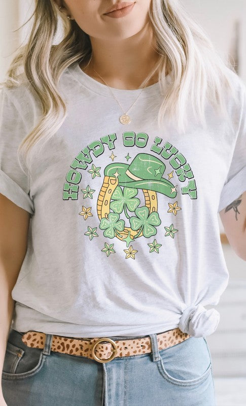 Howdy Go Lucky Shamrock Horseshoe PLUS Graphic Tee