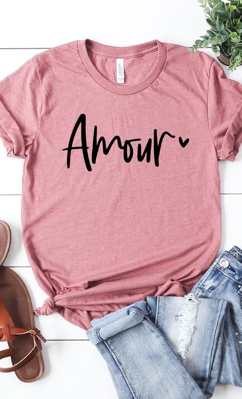 Amour Valentines Graphic Tee T-Shirt PLUS