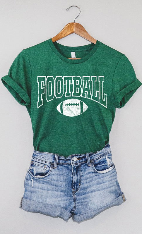 Distressed Football Graphic Tee T-Shirt