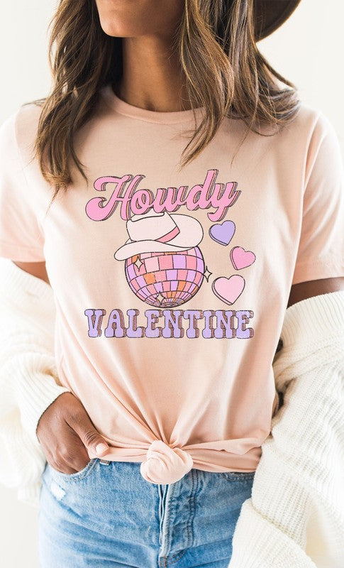 Western Disco Ball Heart Valentine Graphic Tee