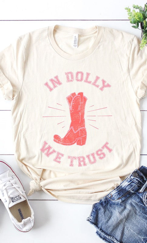 Retro In Dolly We Trust Boot Graphic Tee T-Shirt PLUS