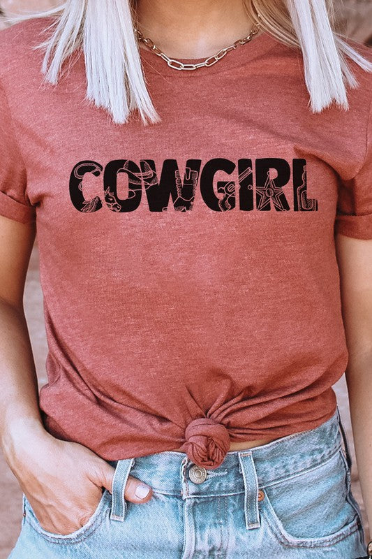 Cowgirl Horse Boots Sheriff Badge Graphic Tee