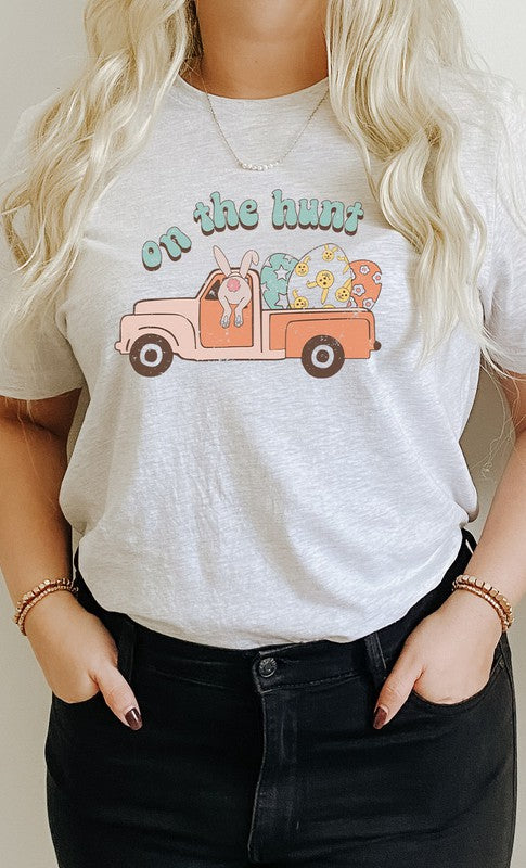 On The Hunt Bunny Egg Truck Graphic Tee