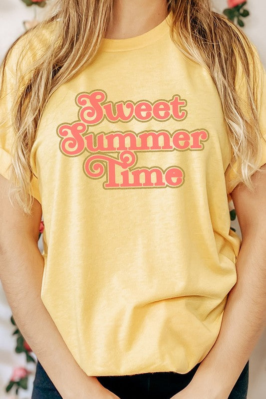 Retro Metallic Sweet Summer Time Graphic Tee T-Shirt