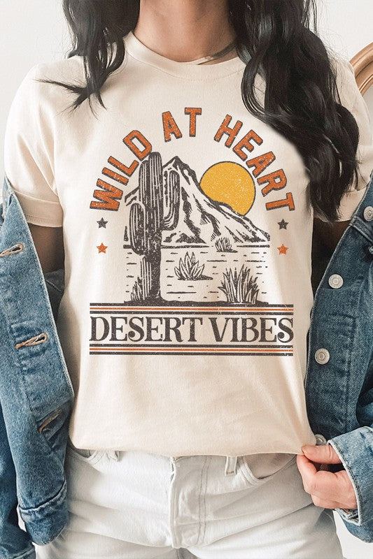 Wild At Heart Desert Vibes Cacti Sun Graphic Tee