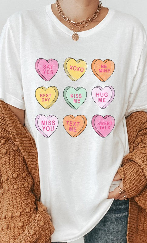 Candy Hearts Conversation Valentines Day Tee