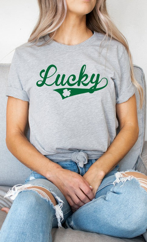 Vintage Lucky with Shamrock PLUS SIZE Graphic Tee