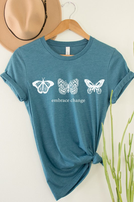 Embrace Change Butterfly Summer Graphic Tee