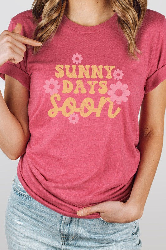 Sunny Days Soon Floral Spring Bloom Graphic Tee T-Shirt