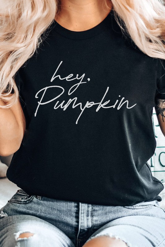 Hey Pumpkin Autumn Season PLUS SIZE Graphic Tee