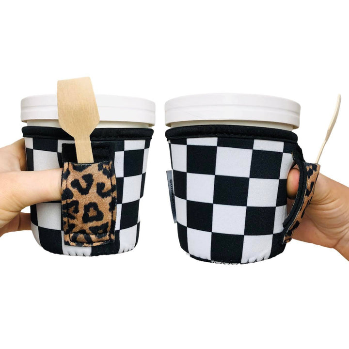 Checkerboard w/ Leopard Pint Size Ice Cream Handler™