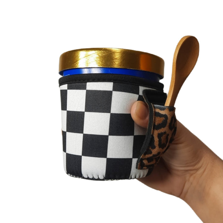 Checkerboard w/ Leopard Pint Size Ice Cream Handler™