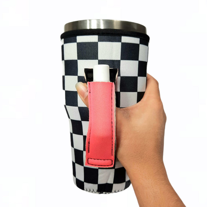 Checkerboard w/ Neon Pink 30oz  Tumbler Handler™