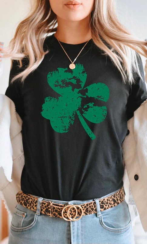 Retro Distressed Clover PLUS SIZE Graphic Tee