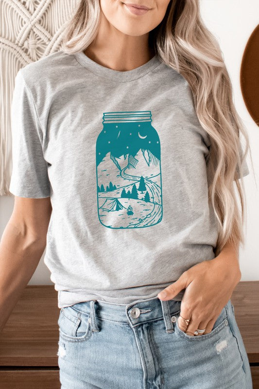 Summer Night Adventure in Mason Jar Graphic Tee T-Shirt