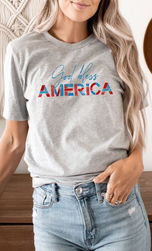 God Bless America Graphic Tee T-Shirt PLUS