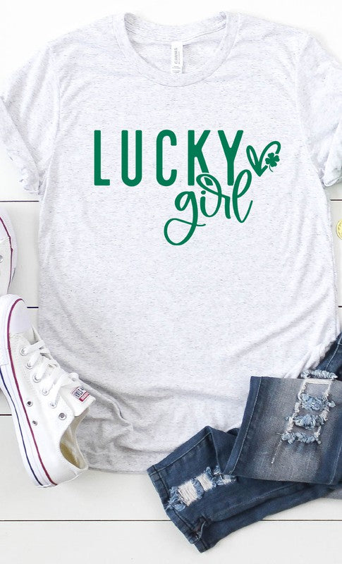 Lucky Girl Graphic Tee T-Shirt PLUS