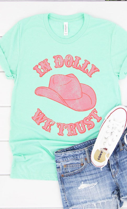 Retro In Dolly We Trust Hat Graphic Tee T-Shirt PLUS