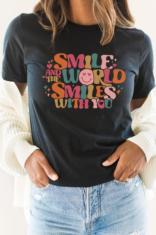 Smile And The World Smiles With You Graphic Tee T-Shirt