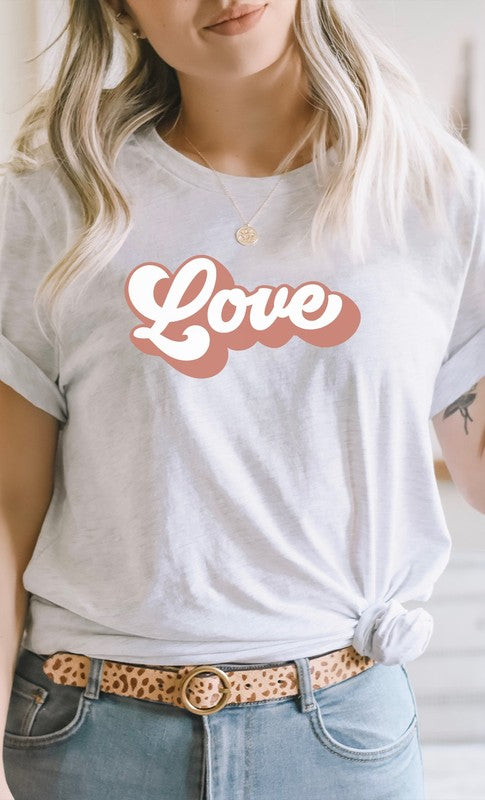 Retro Love Valentines Day Graphic Tee T-Shirt