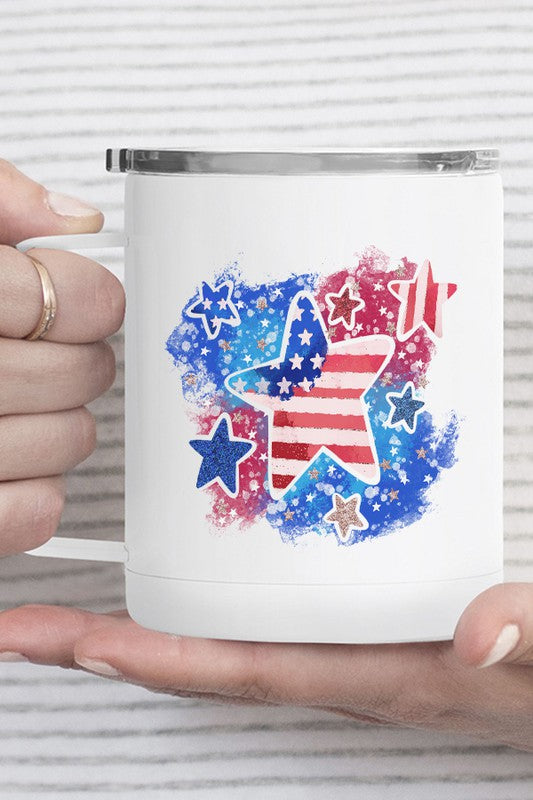 USA Patriotic Stars Travel Mug